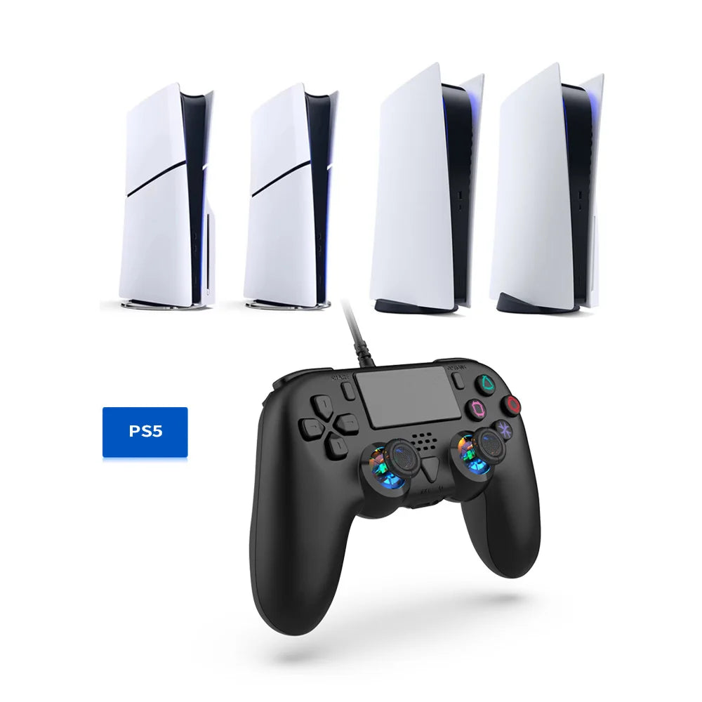 TP5-35136 Optical Digital 3M Wired Gamepad for PS5 Slim Game Controller Joystick with Continuous Programming Back Key