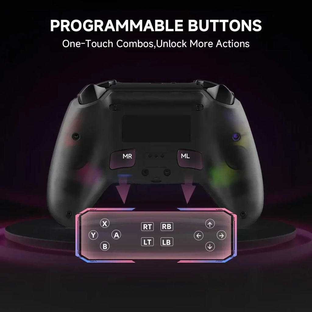 HG-04D Transparent Wireless PS5 Controller, Hall Triggers, BT 5.3