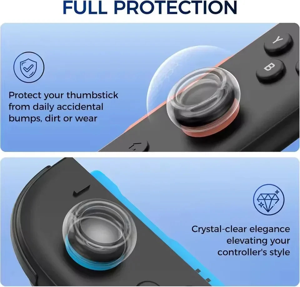 Nintendo Switch 2 Silicone Thumb Grip Caps, Transparent