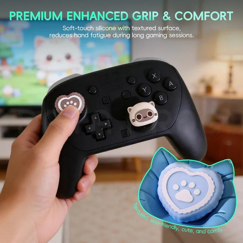 Data Frog Silicone Thumb Grips for PS5 DualSense, PS4, Xbox Series, Switch 2 Controller - Non-Slip Joystick Caps 4 Pack