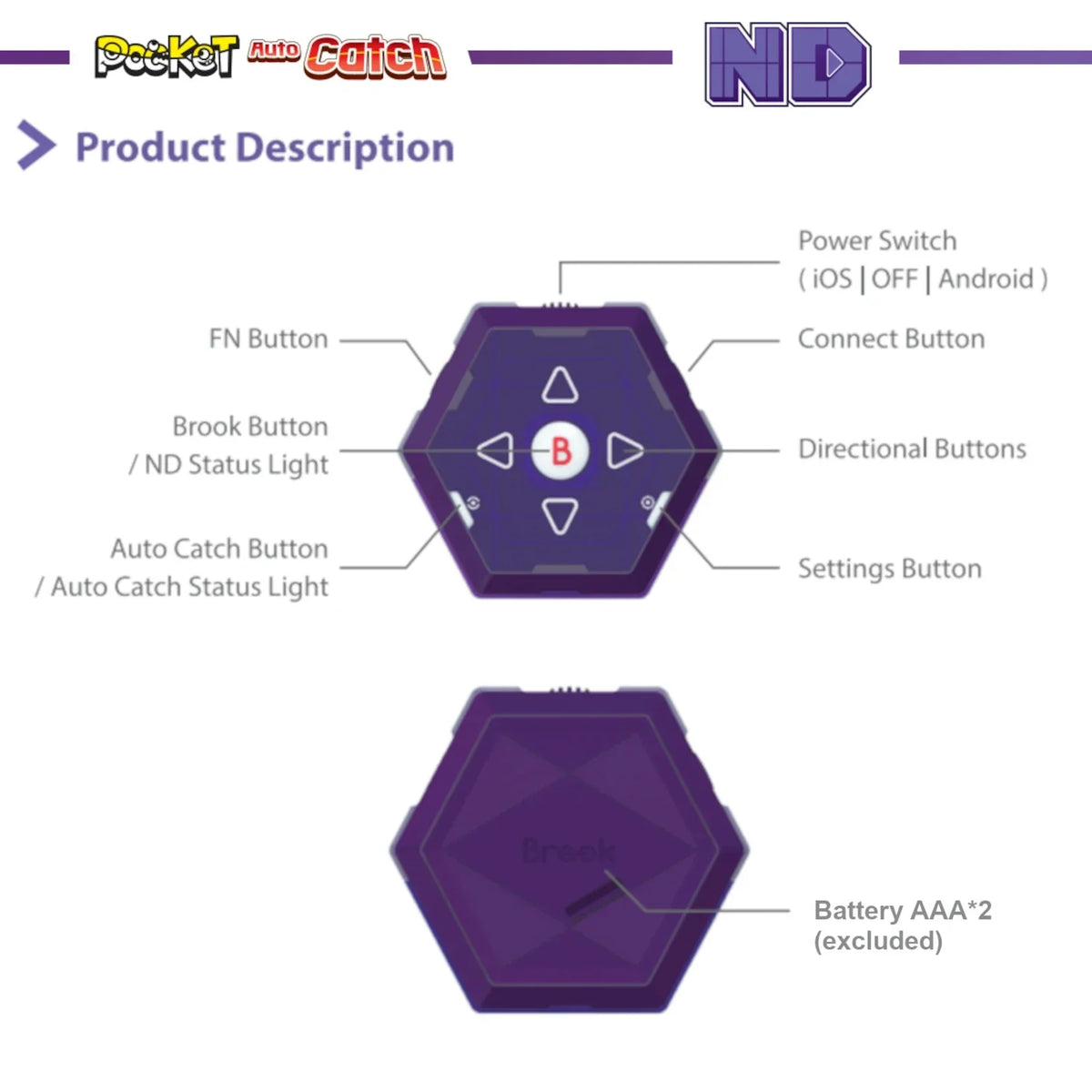 Brook Pocket Auto Catch ND for Go Plus Dual Auto Catcher for Pocket Monster