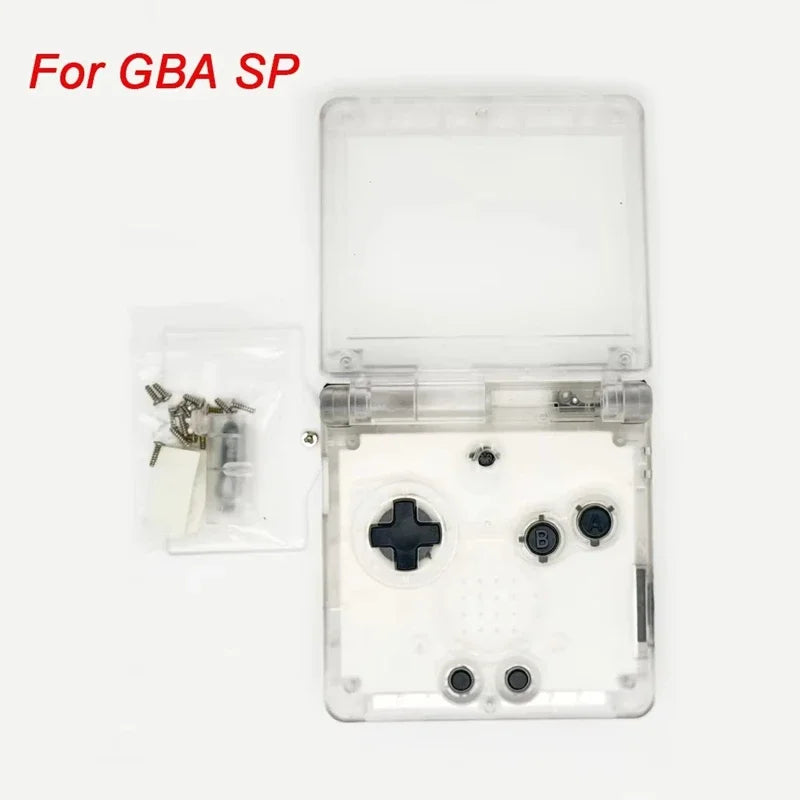 GBA SP Transparent Replacement Shell with Buttons, Full Housing