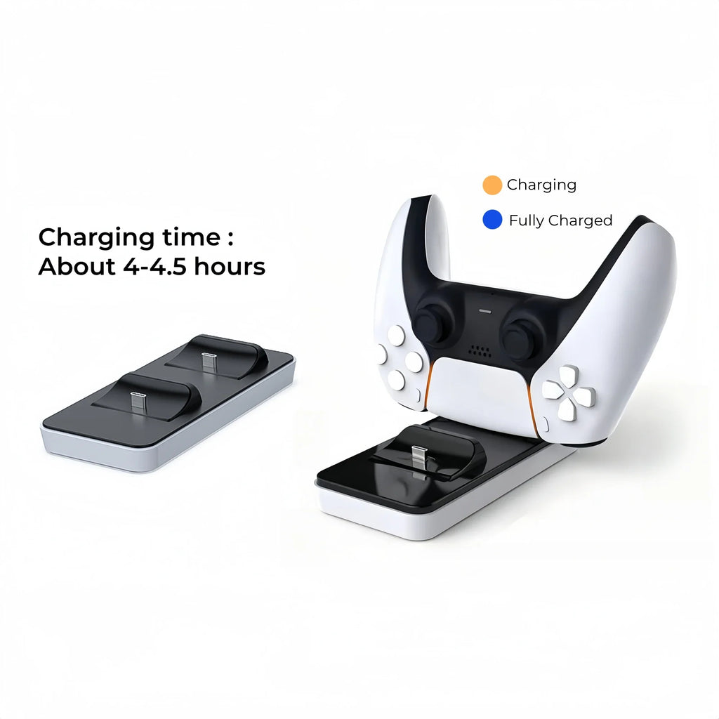 Compact PS5 Controller Charging Dock, Simple Small Contact Charger Stand for PS5 Gamepad, Space‑Saving Desktop Charging Station