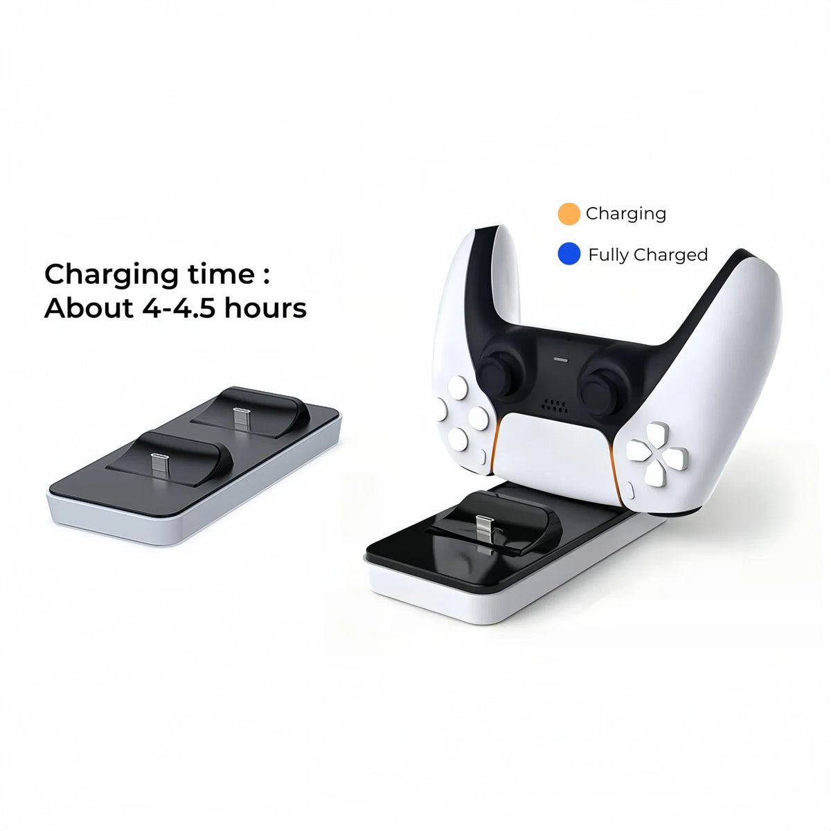 Compact PS5 Controller Charging Dock, Simple Small Contact Charger Stand for PS5 Gamepad, Space‑Saving Desktop Charging Station