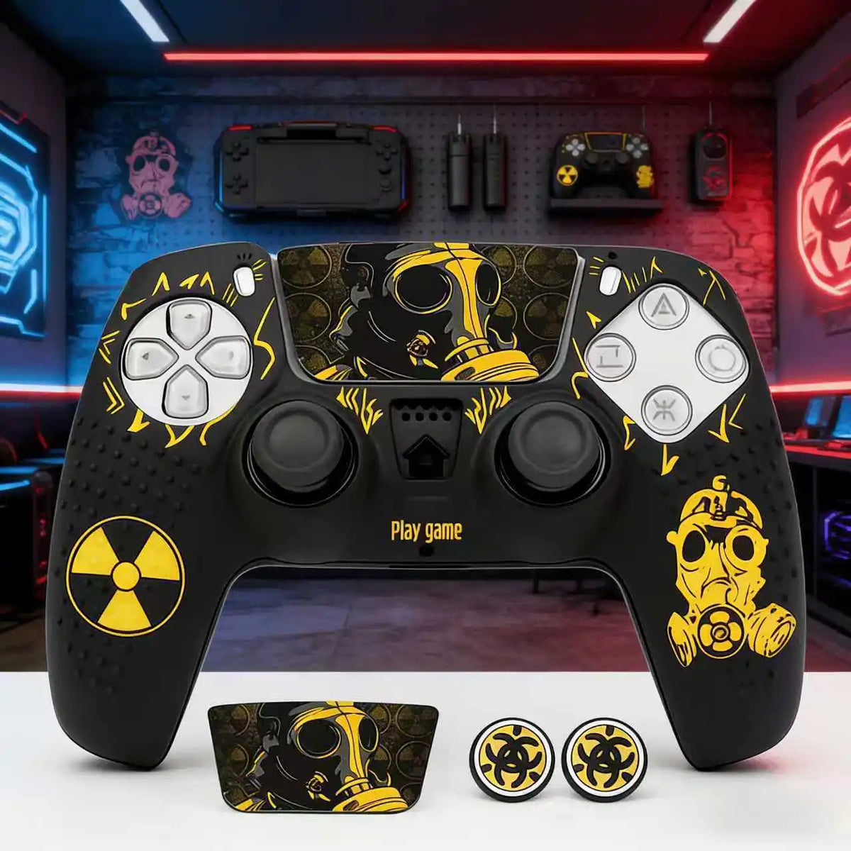 Anti-Slip Silicone Protective Skin For PS5 Controller Cover Case Compatible with PS5 Controller with 2 Thumb Grip Cap 1 Sticker