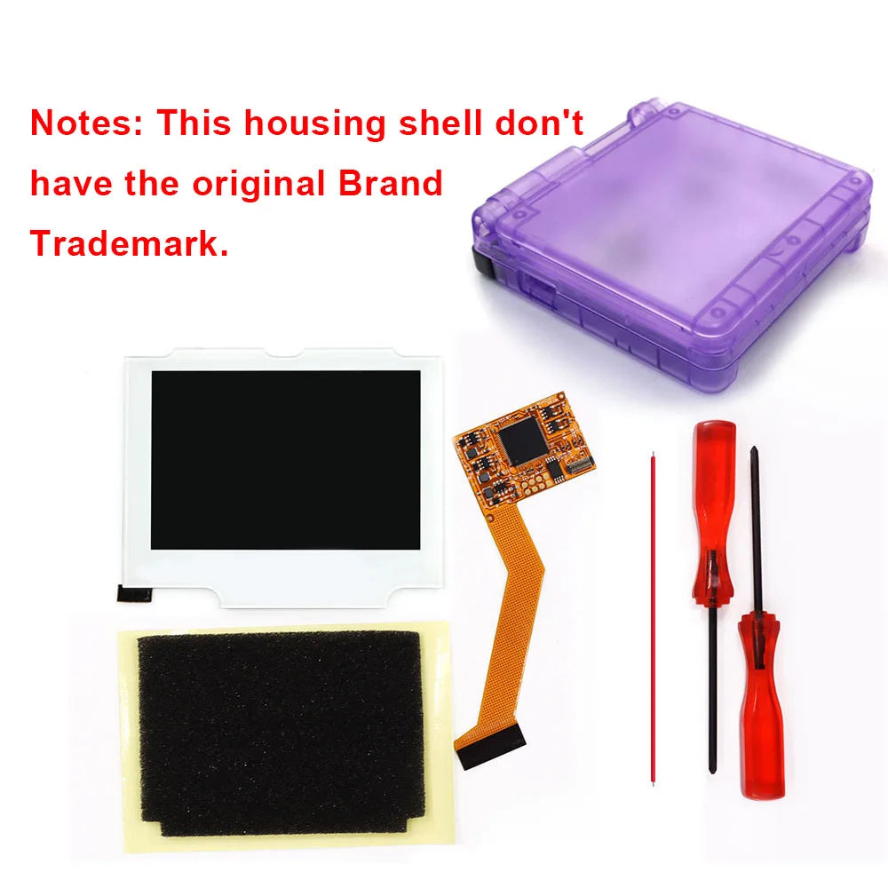 HISPEEDIDO For GBA SP V2 Screen Set IPS LCD Backlight Screen High Brightness Laminated Display LCD Set W/Housing
