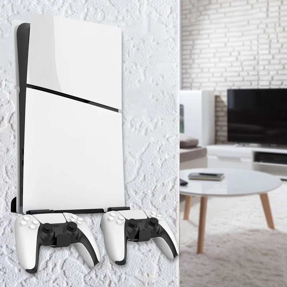 Wall Mount Gamepad Headset Bracket For Playstation 5 PS5 Slim Space Saving Shelf Stable for PS Slim Headset/Controller