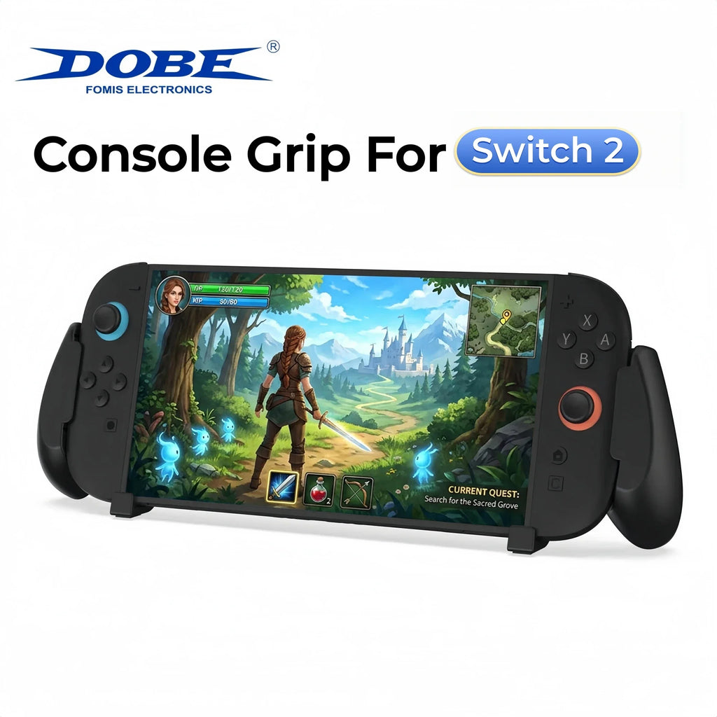 Ergonomic Grip Handle for Switch 2 with Game Card Slots Kickstand Compatible Protective Handheld Holder Comfortable Long Play