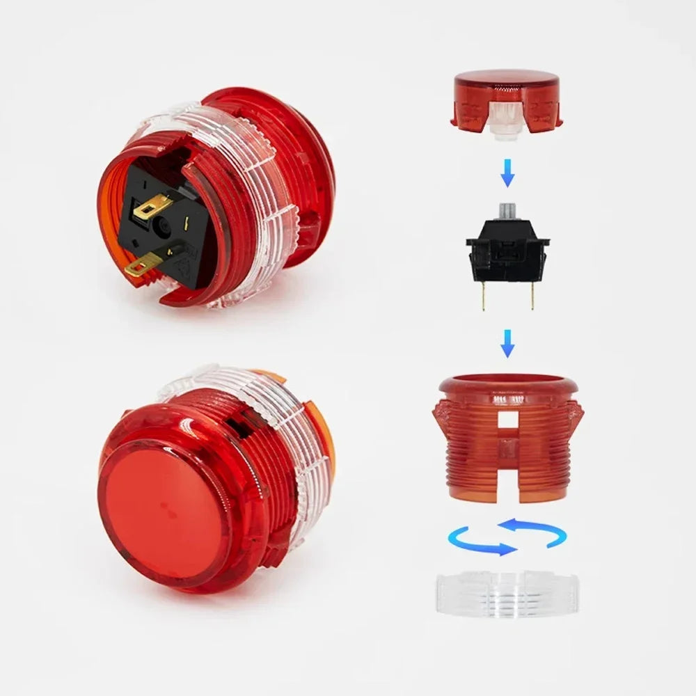 Original Korean CROWN 203C-S 30mm Silent Arcade Push Button Cherry Switch for Fight Stick Hitbox Joystick DIY PC PS3 Xbox
