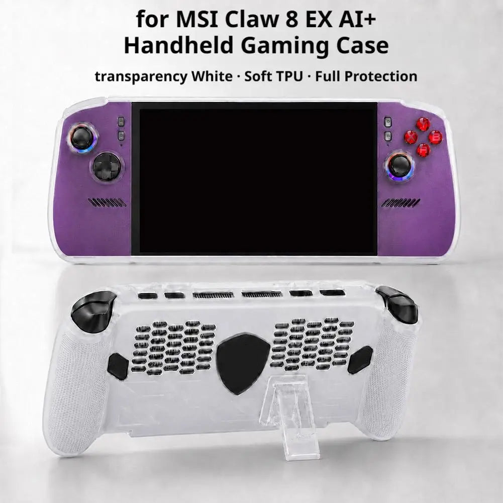 For MSI Claw 8 EX AI+ Game Handheld TPU Bracket Protective Case Shockproof Anti-Scratch Ergonomic Grip Full Cover Shell
