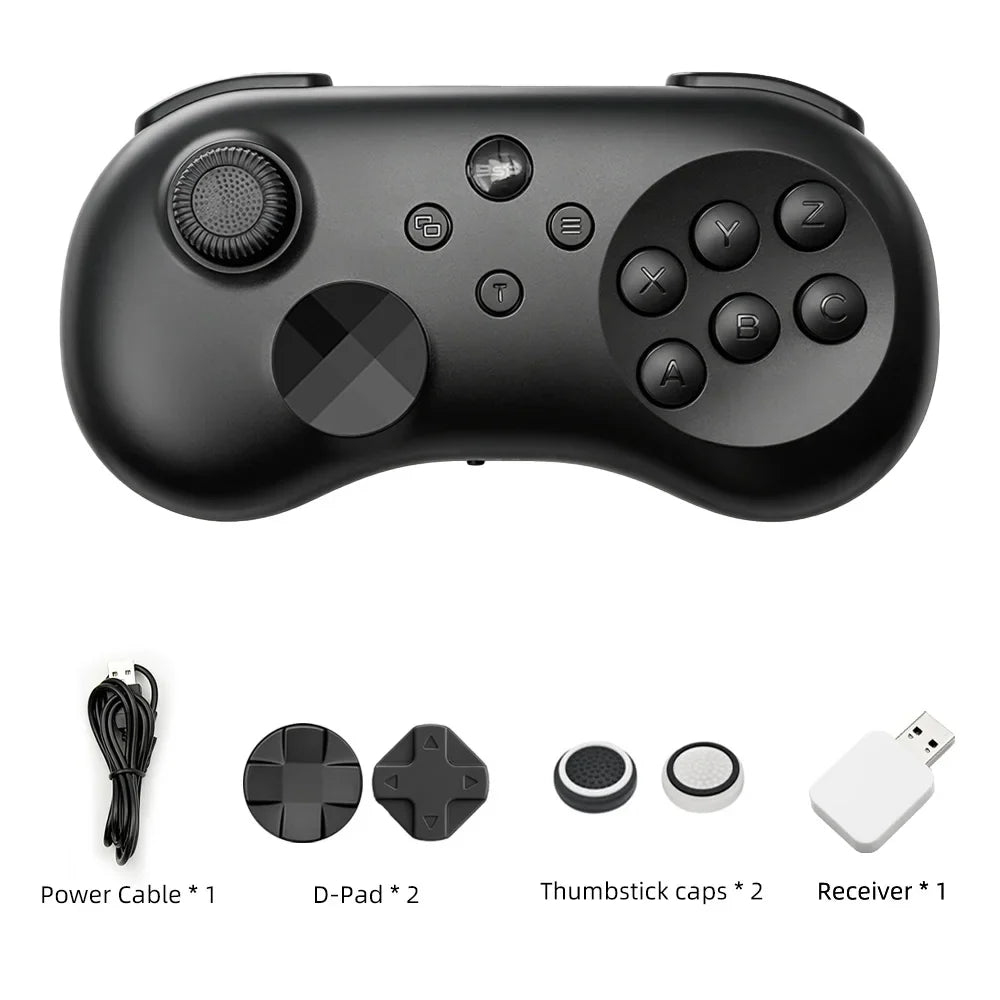 Y04 Wireless Game Controller for Switch/PC/PS4 – Hall Effect Joystick, 6-Button Layout Arcade Gamepad with Turbo & Back Buttons