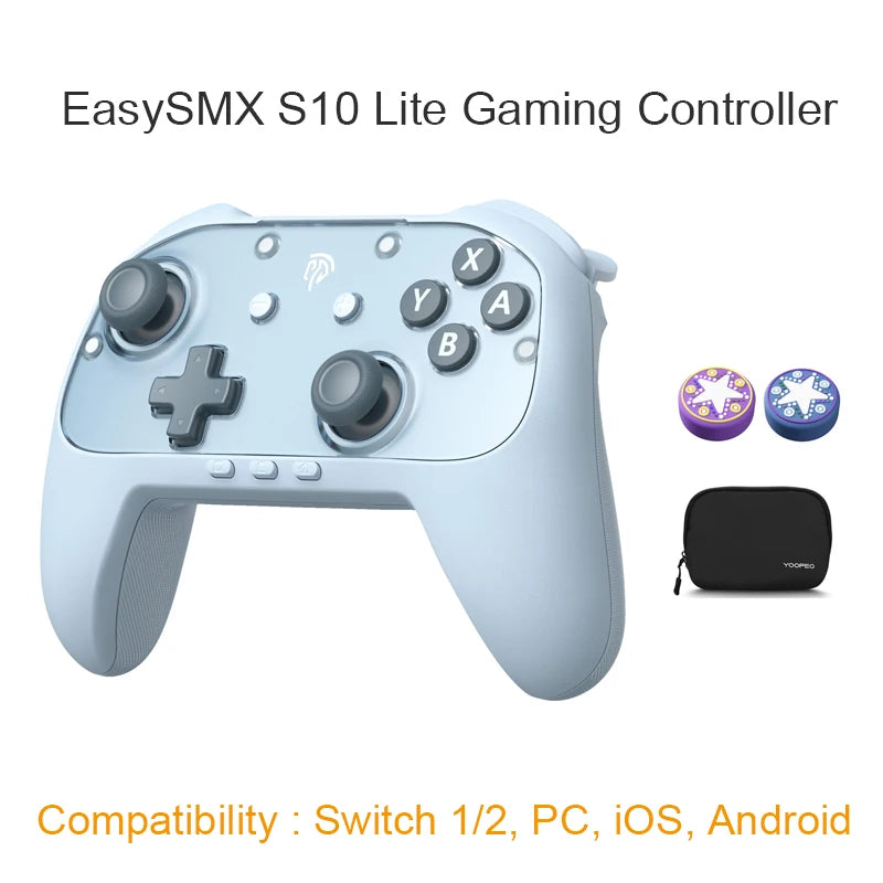 EasySMX S10C Wireless Gamepad for Switch 1/2 PC Android iOS, Hall Effect Joystick Programmable Buttons, 9-Axis Motion Control
