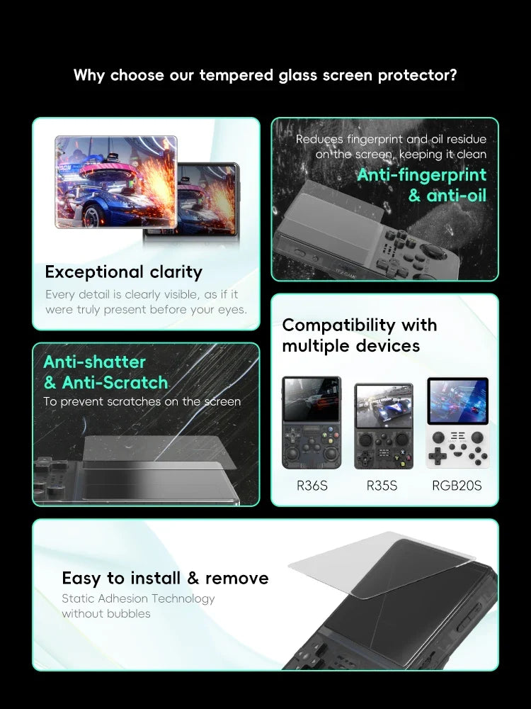 DATA FROG R36S/R35S Tempered Glass Screen Protector, RGB20S