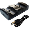 For PS3/PS Move Controller Charger Station for Sony Playstation 3 Charging Dock Stand with Dual USB Charger Cables LED Indicator