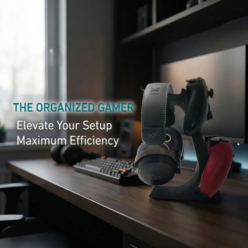 Controller and Headphone Stand for PS5, Switch, PC Gamepads