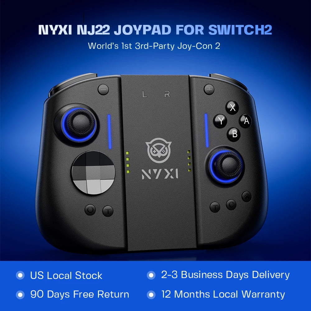 NYXI NJ22 Magnetic Modular Controller for Switch 2, Hall Effect Joystick No Drift, 9-Axis Gyro, Full Mechanical Buttons, Wireless Gamepad for PC/Switch OLED