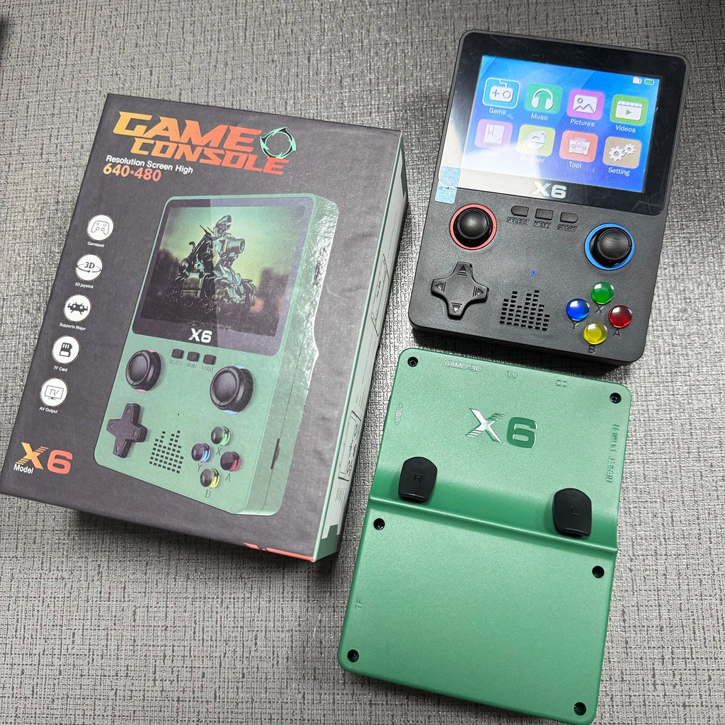 X6 Retro Handheld Game Console 3.5 Inch IPS Dual Joystick GBA