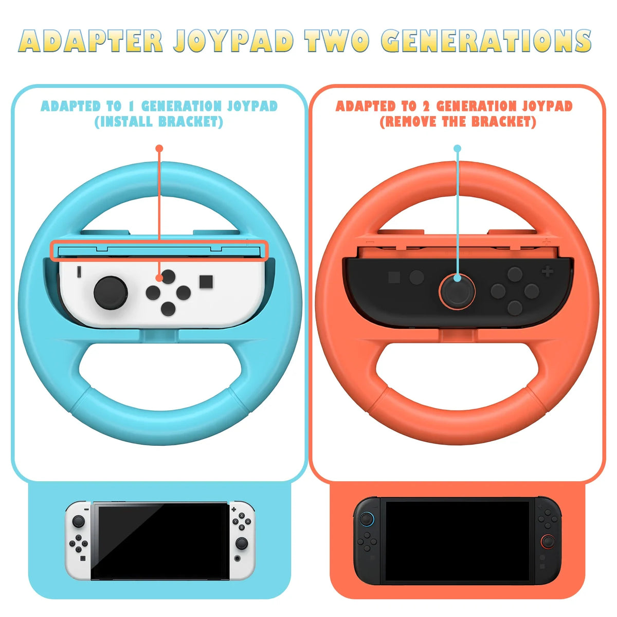 Steering Wheel Grip for Nintendo Switch 1/2, Racing 2Pcs/Set