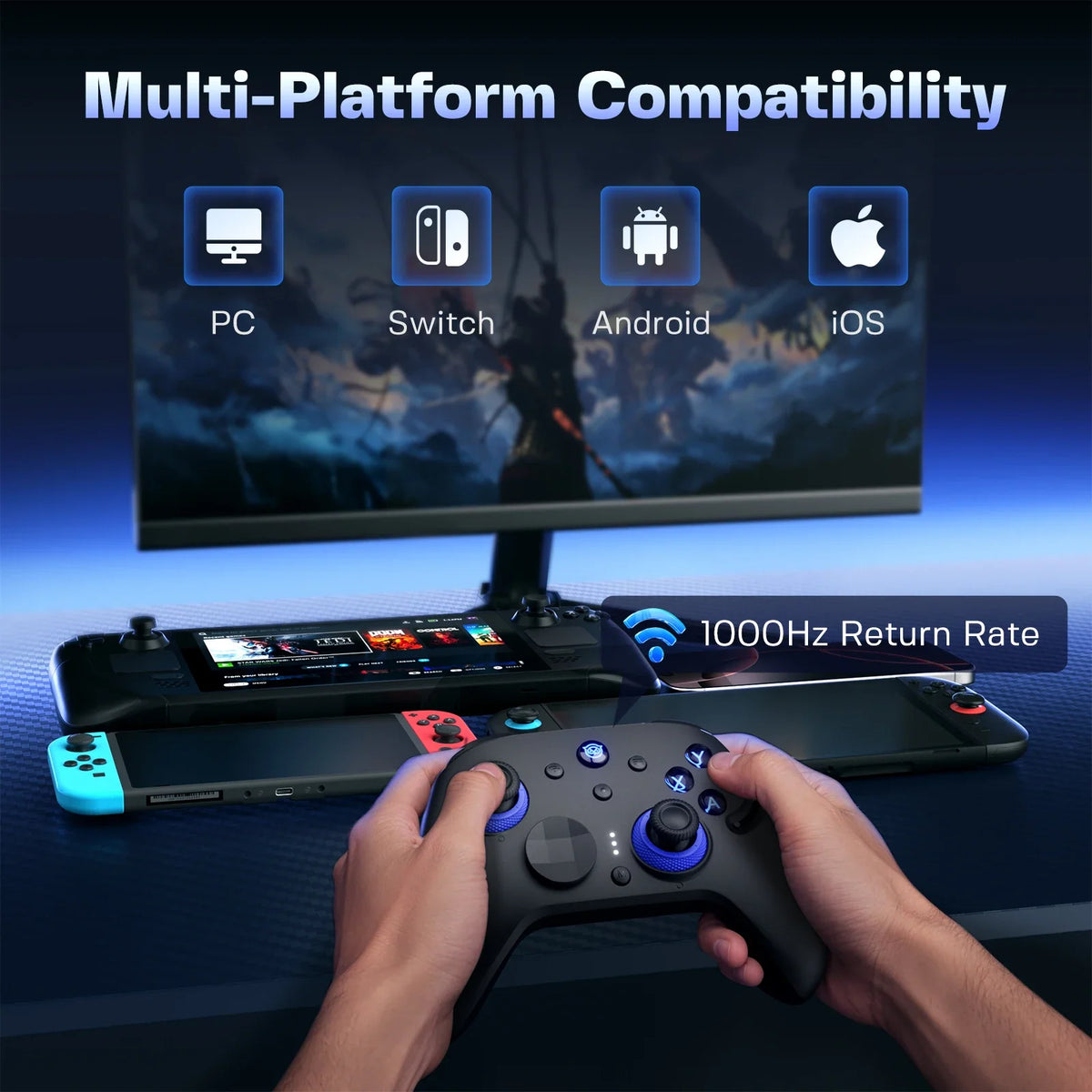 NYXI Wireless Gamepad with TMR Sticks, Hall Effect Triggers, Gyro