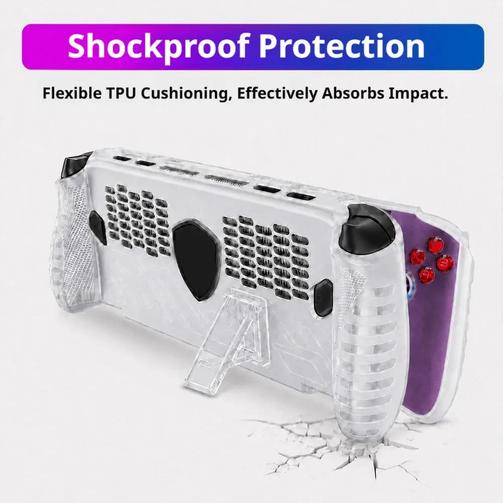 For MSI Claw 8 EX AI+ Game Handheld TPU Bracket Protective Case Shockproof Anti-Scratch Ergonomic Grip Full Cover Shell