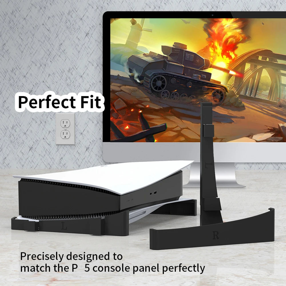 2pcs/set Horizontal Storage Stand for PS 5 PS5 Digital / Optical Drive Edition Game Console Dock Mount Holder White/Black stand