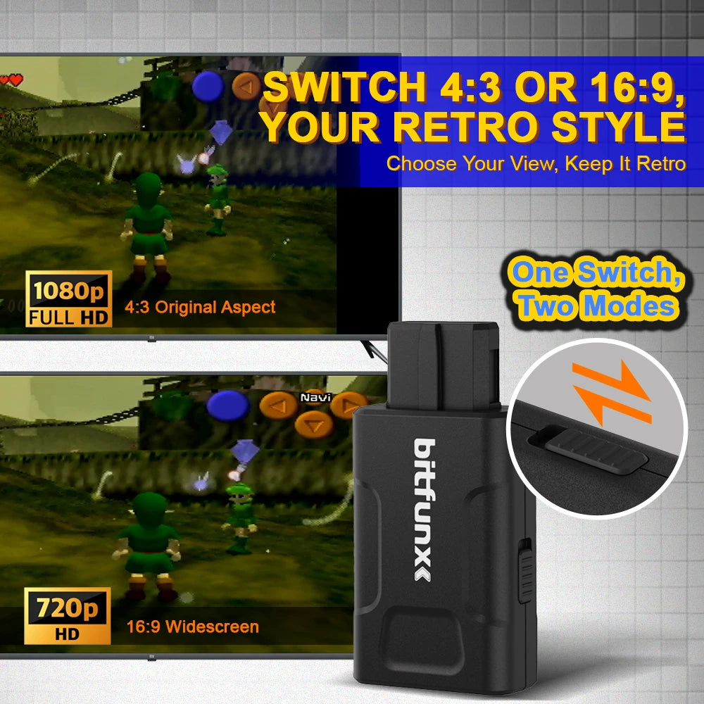 BitFunx N64 HDMI Adapter 720P/1080P for N64/SNES/SFC/NGC