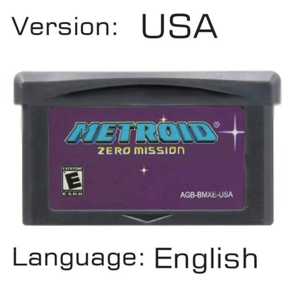 -Metroid GBA Game Cartridge 32 Bit Video Game Console Card  Fusion Zero Mission USA EUR Version for GBA/NDS