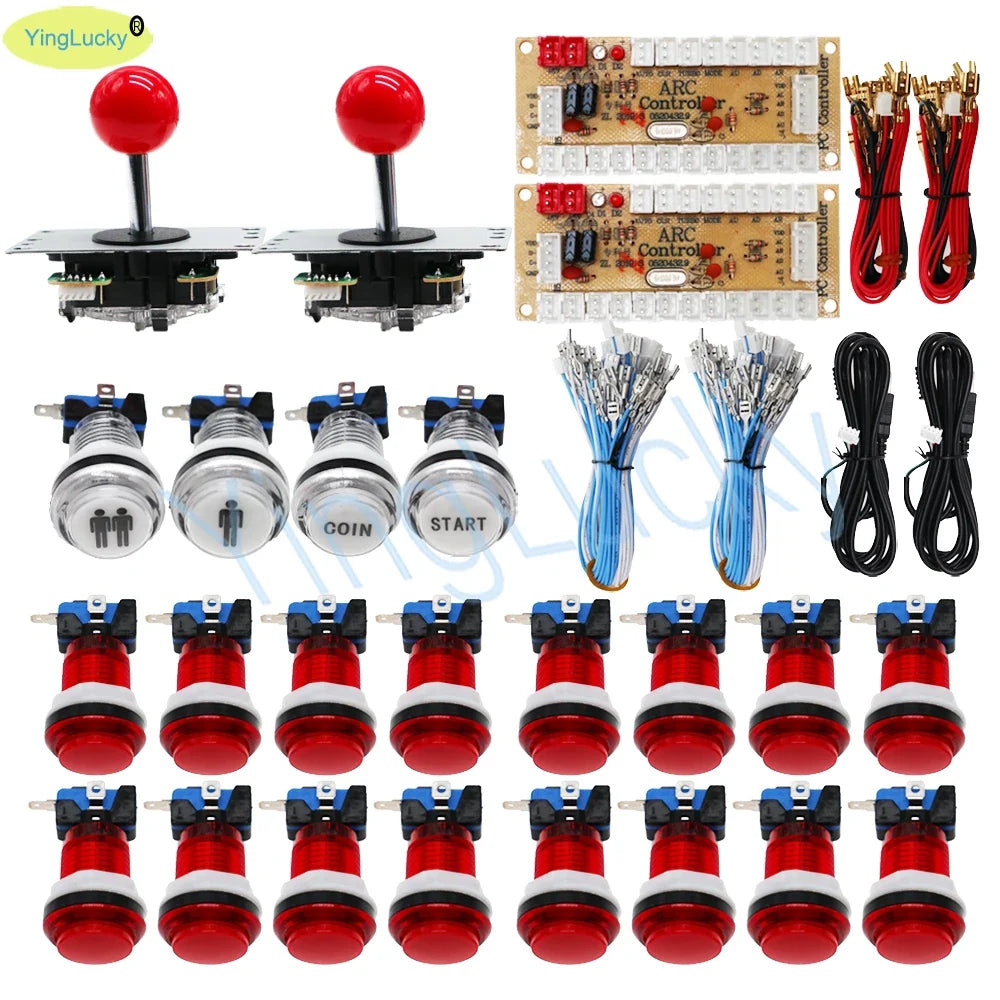 YingLucky 2 Players Arcade Joystick Kit for PC, Raspberry Pi