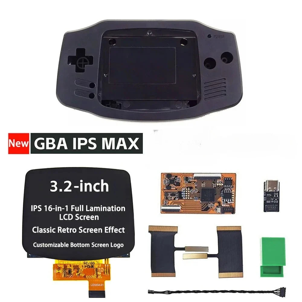 GBA V4 IPS MAX 3.2-Inch Laminated LCD Kit with Dedicated Shell