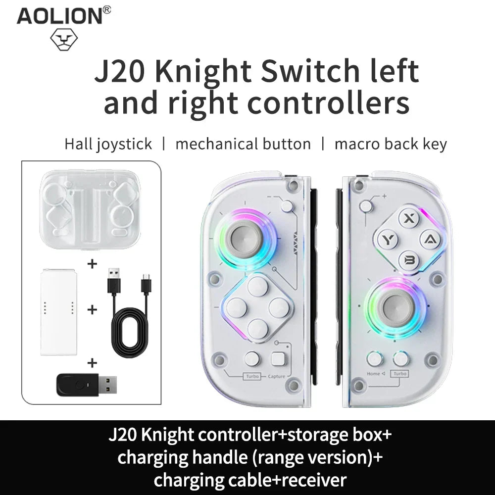 J20 Left and Right Hall Joystick Split Controller for Switch