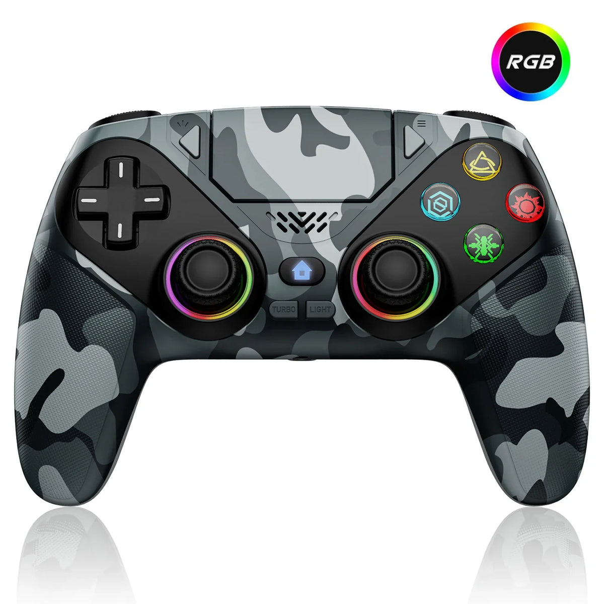 Controller For Playstation 5 PS5/PS5 Pro/Slim/PC,RGB Wireless BT Game Joystick Hall Effect 6 Axis Gyro Dual Shock Turbo Gamepads