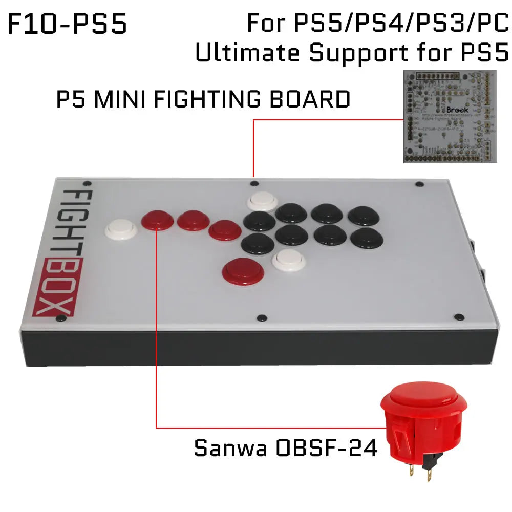 FightBox F10 All Button Leverless Arcade Game Controller for PC/PS/XBOX/SWITCH