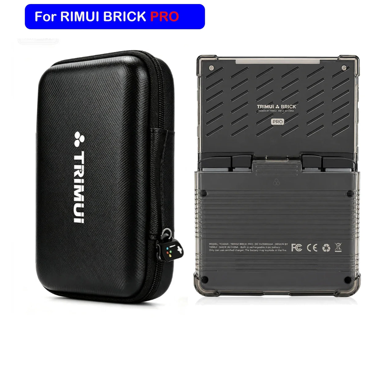 Portable Storage Bag TPU Case with Screen Protectors for TRIMUI BRICK PRO Game Console Tempered Glass Protectors Kit Accessories