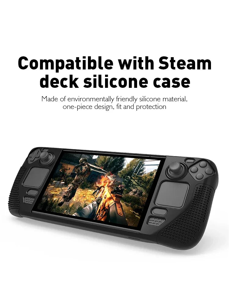 Portable Storage Bag + Crystal Shell + Tempered Glass + Dock Stand + Silicone Case for Steam Deck Accessories