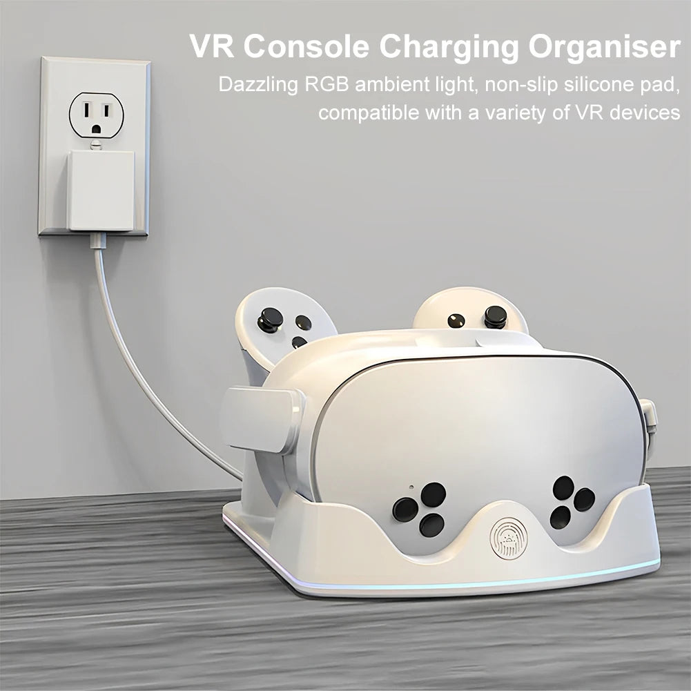 Charging Dock for Meta Quest 3S VR Headest Fast Charging Station Headset Display Stand and Controller Mount Controller Holder