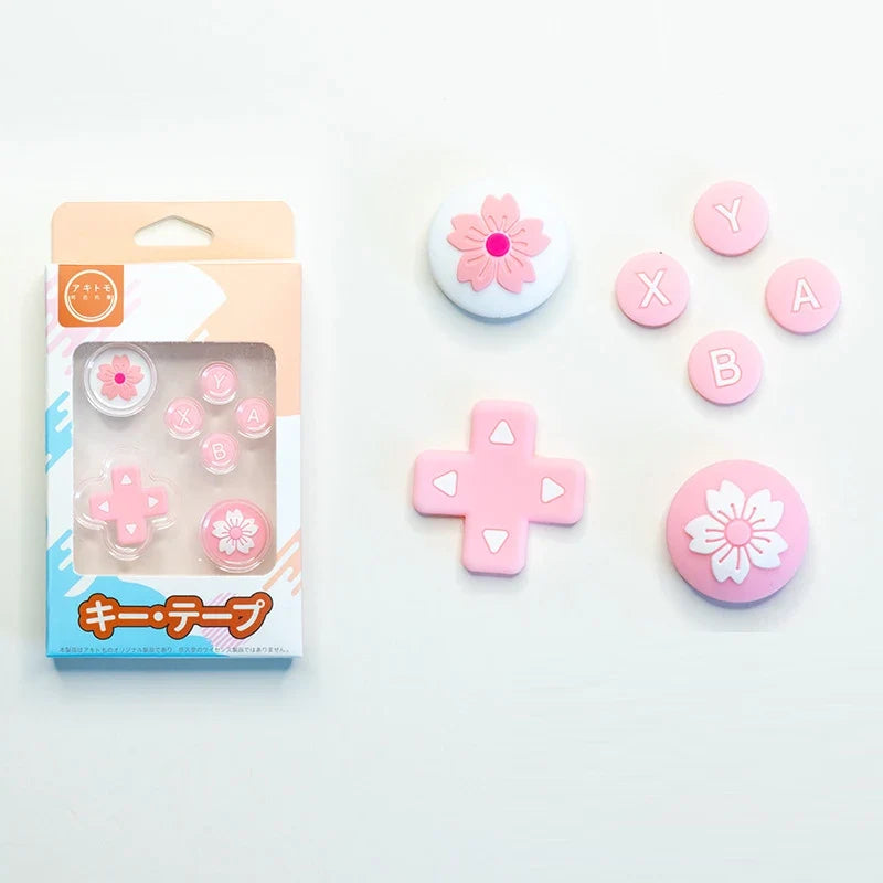 Silicone Soft D-pad Cross Direction Button ABXY Key Sticker Skin Case For Switch Lite Thumb Stick Grip Cap Cover Protector