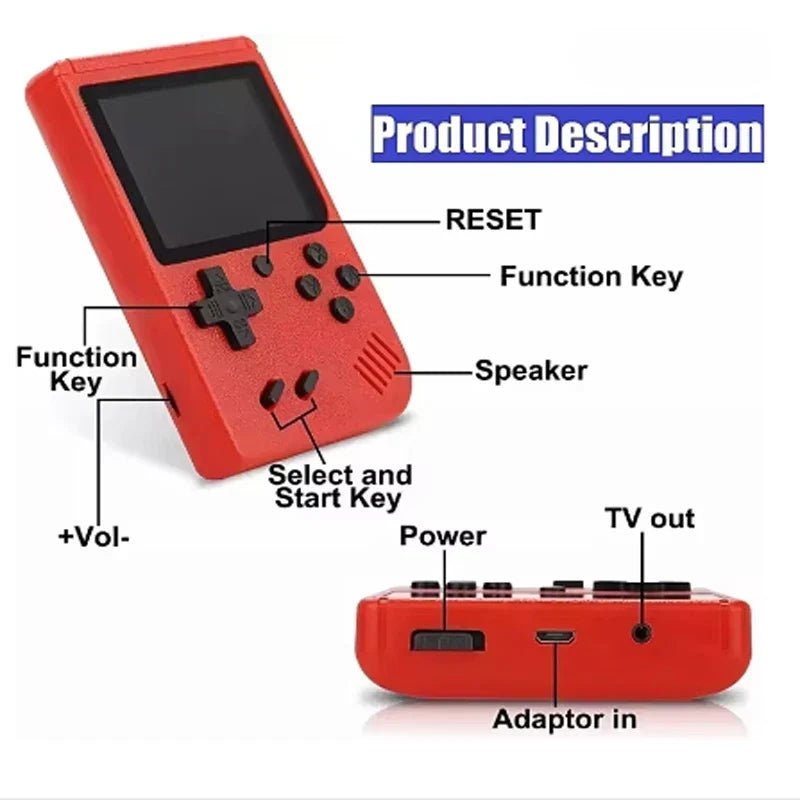 500-in-One Classic Mini Handheld Console for Kids, Macaron Colors