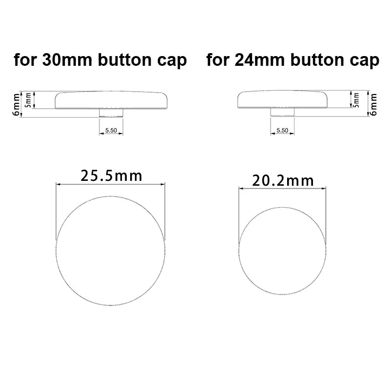 12pcs Arcade Replacement Hitbox Button Caps for Mechanical PushButtons Caps for Cherry MX Switches Cap Kailh  Switches Cap