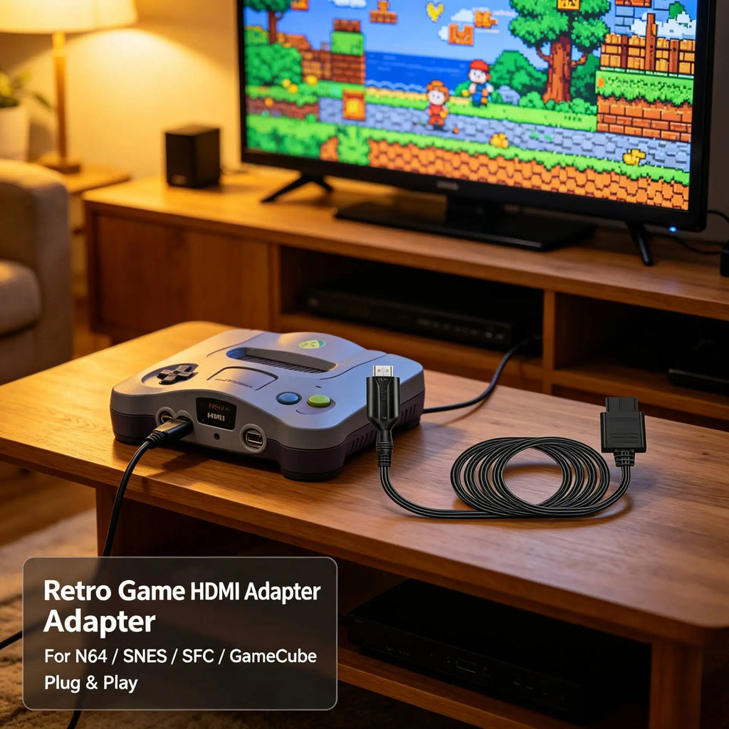 HDMI Adapter For N64 SNES SFC GameCube GC Retro Console 720P Output Plug and Play No Extra Power 24cm Cable