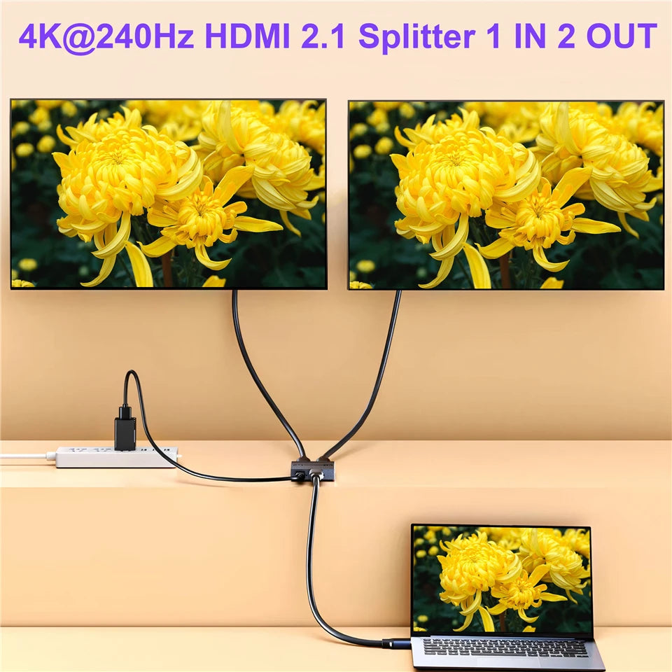 ZY-8KA 8K 60Hz HDMI 2.1 Splitter for PS5 and Projector