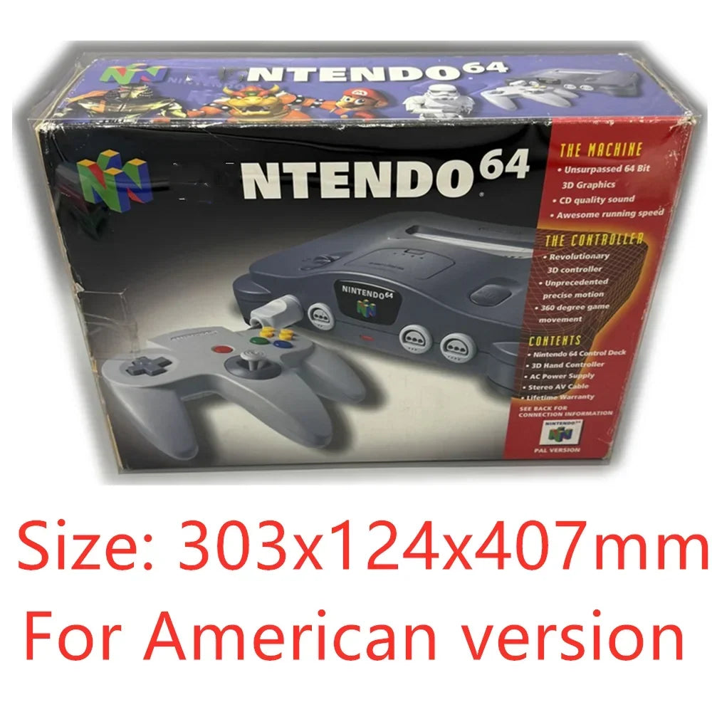 N64 Transparent Box Protector Clear Display Case 303x124x407mm