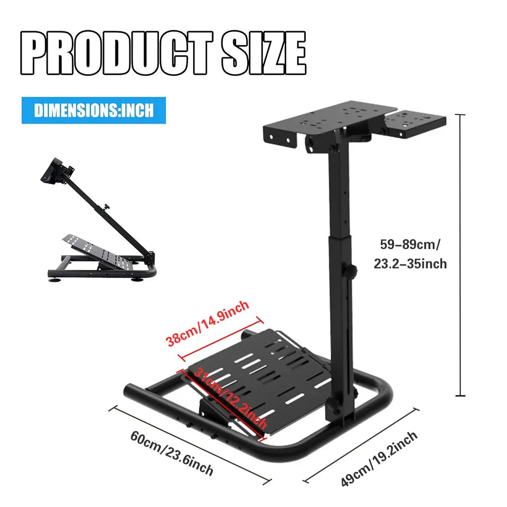 Adjustable Sim Racing Steering Wheel Stand, 23–35 Inch Height