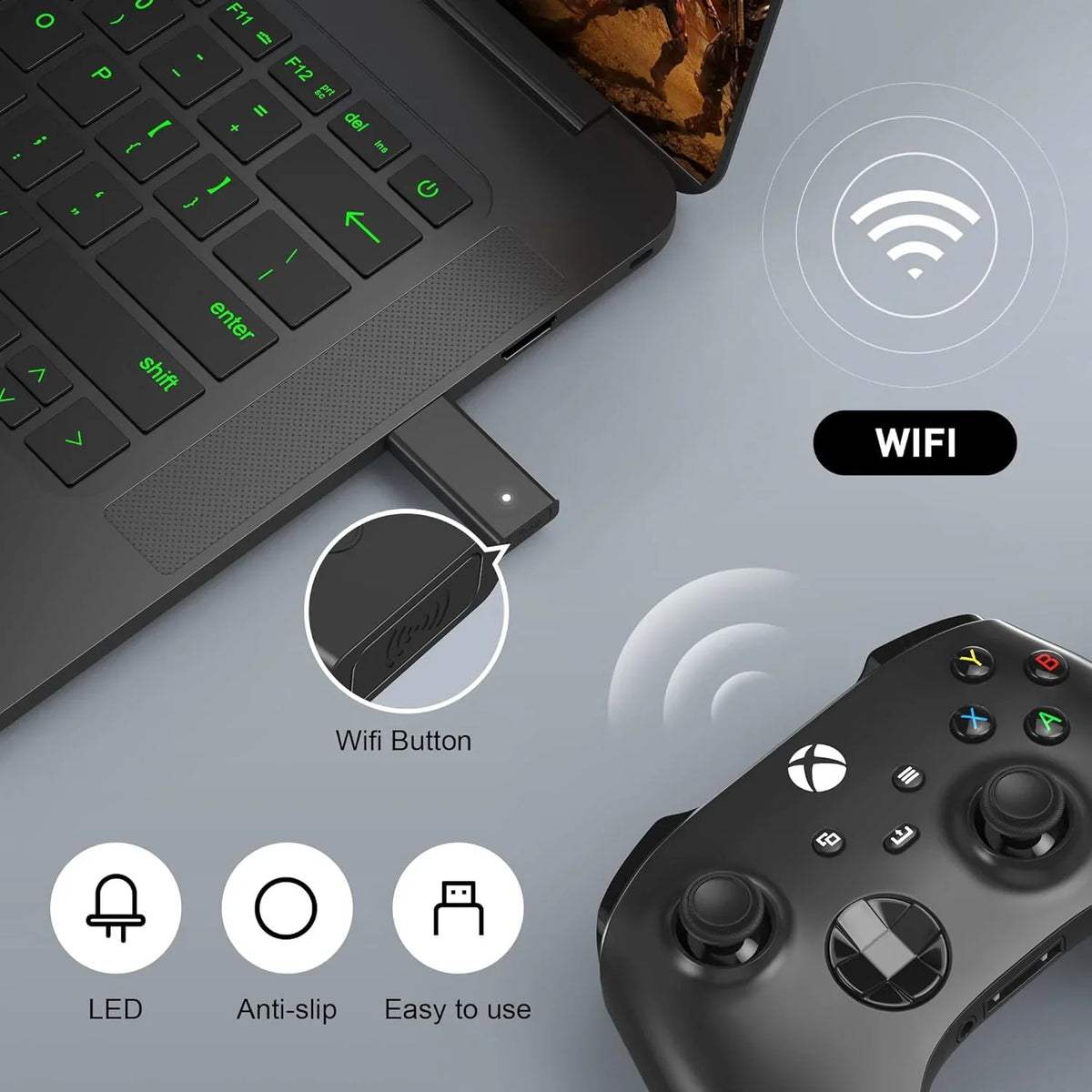 USB Wireless Adapter for Xbox One Controllers on Windows PC