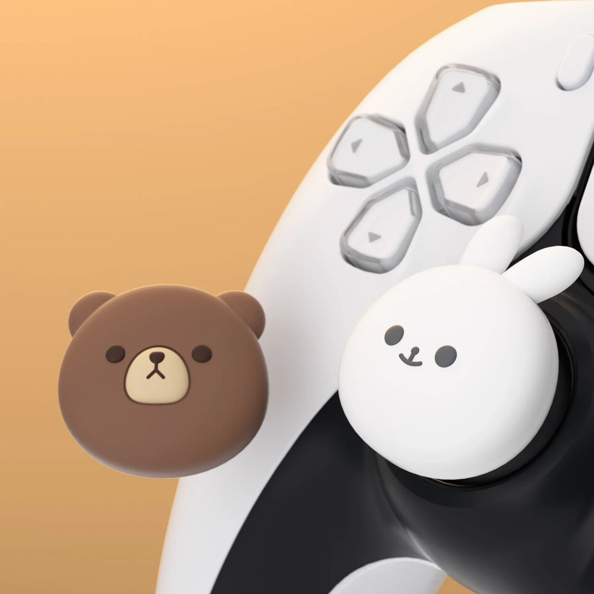 PlayVital Cute Thumb Grips Joystick Cover Thumbstick Caps for PS5/4, Xbox Series X/S, Switch Pro - Animal Series
