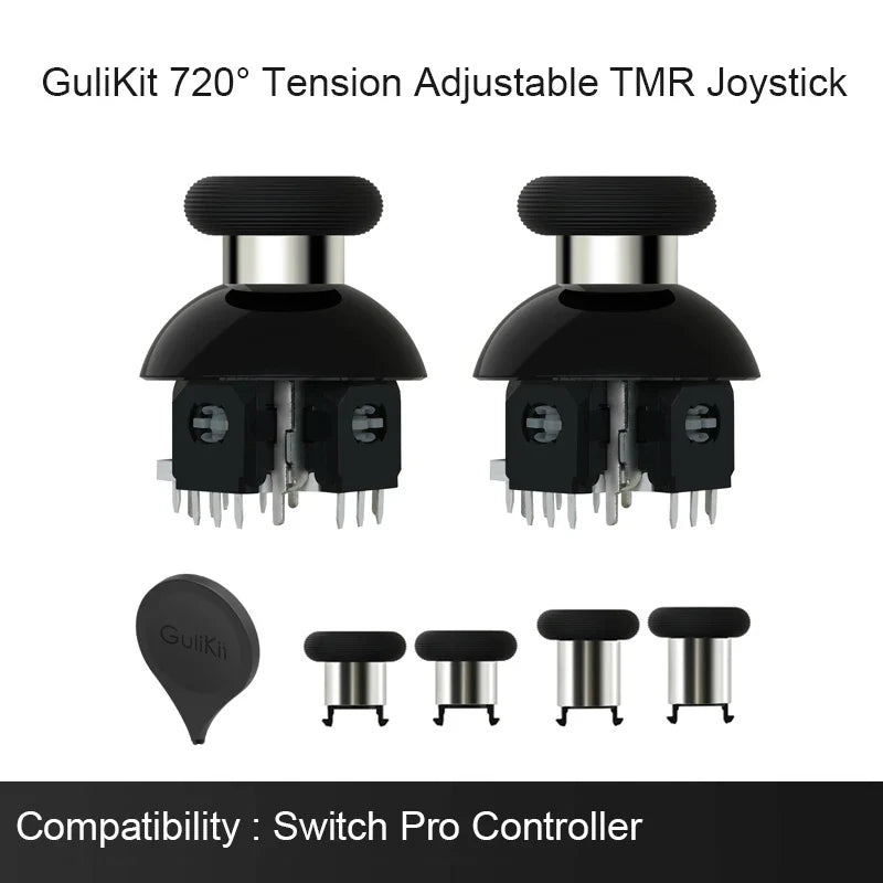 GuliKit 720° Adjustable Tension TMR Joystick Replacement Kit for PS5 PS4 Xbox Series Switch Pro Controller Anti-drift Stick