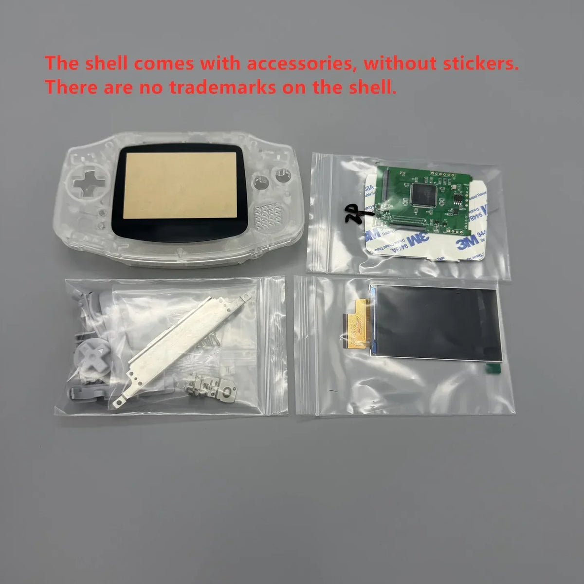 GBA 2.9" IPS LCD Kit, High Brightness, No Shell Cutting