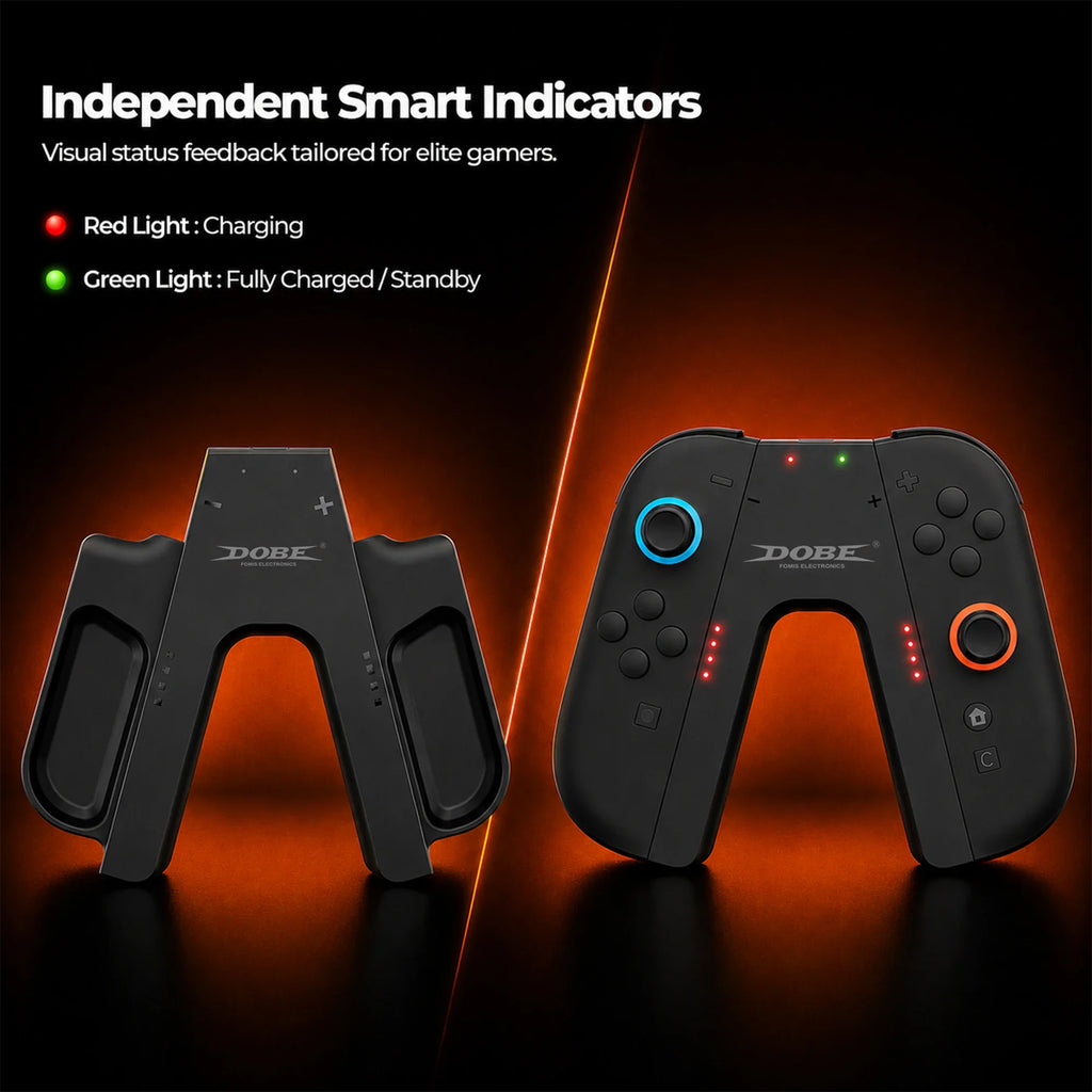 DOBE Charging Grip for Nintendo Switch 2 Controller - Ergonomic Handle with Type-C Charging, Play While Charging, Official Store