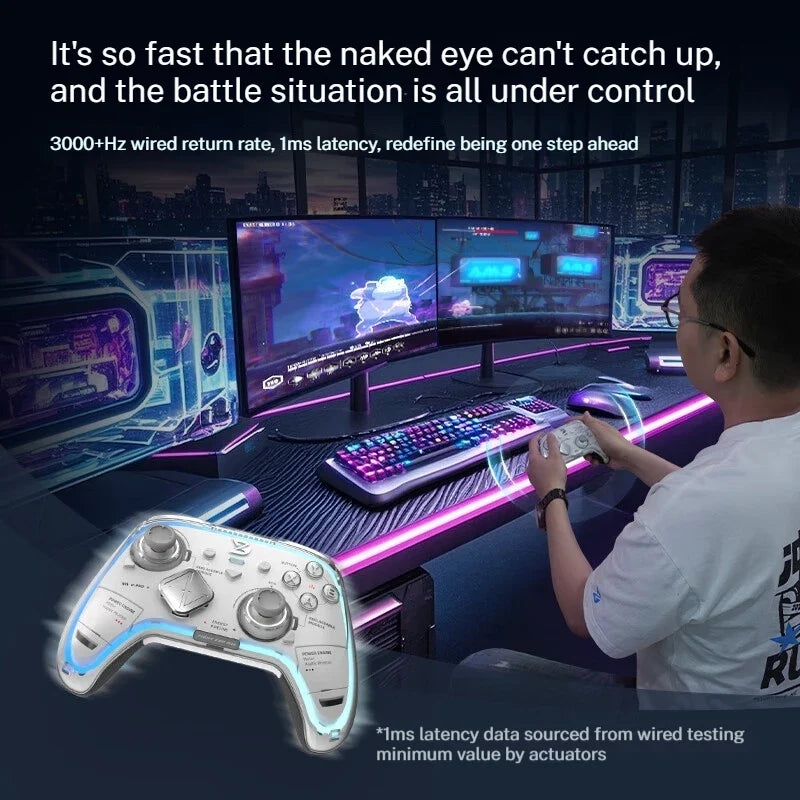 ZD Ultimate Legend Wireless Game Controller 3-Mode 3000+Hz Refresh Rate RGB Custom Switch Compatible with Switch2 PC NS TV Steam