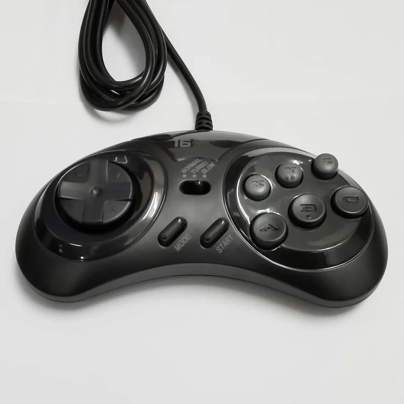 6-Button Wired Gamepad for Sega Genesis / Mega Drive, 16-Bit
