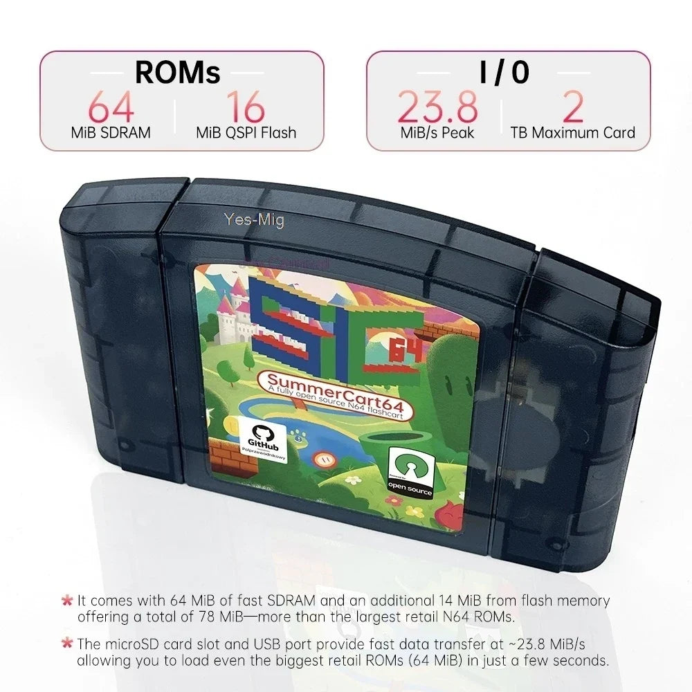 SC64 SummerCart64 Flashcart for N64, 64DD, Open Source, Ver2.3
